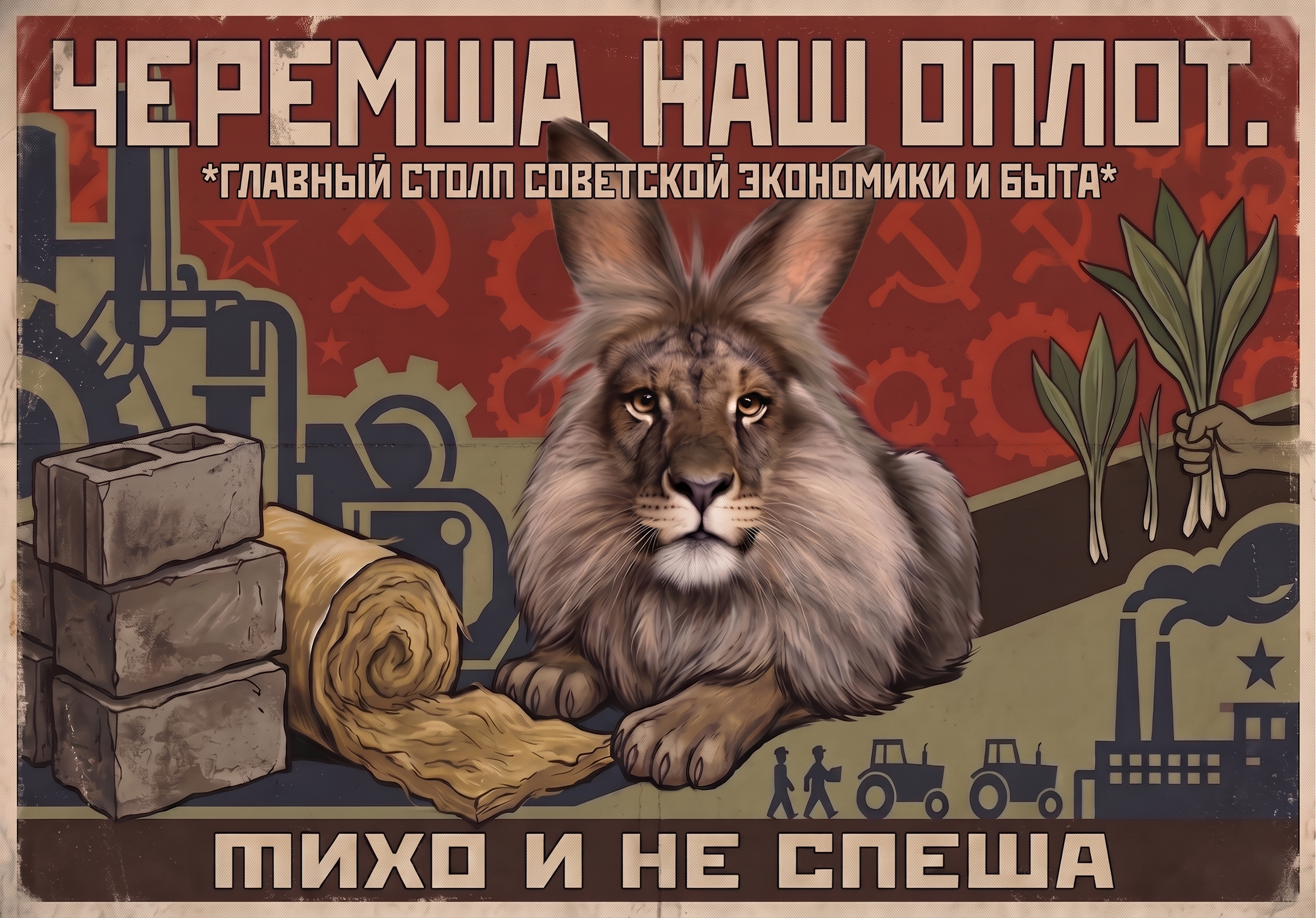 Советский агитационный плакат 'Черемша, наш оплот'